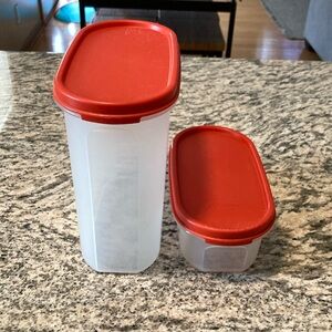Tupperware Red and Clear Storage Containers